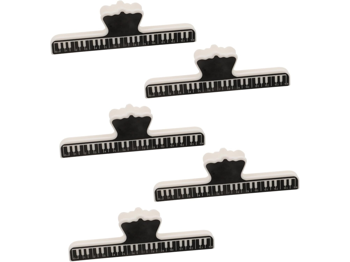 Clipes para Partituras de Violino e Piano Holibanna, 5 Peças Pré-definidas, Clipes Resistentes em ABS para Páginas de Partitura