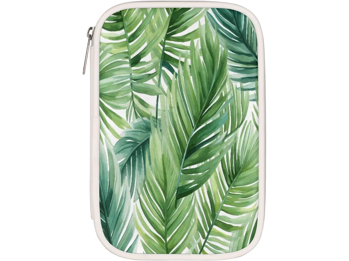 Porta-lápis em formato de folha verde, organizador de material escolar, porta-lápis com estampa de planta.