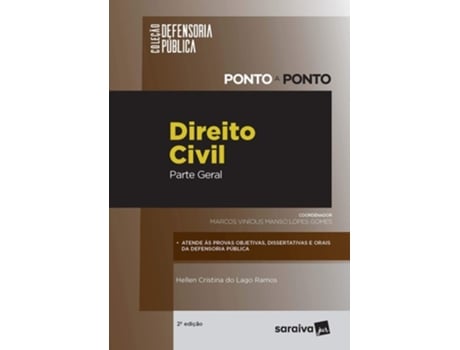 Livro Defensoria Pública - Ponto A Ponto - Direito Civil - Parte Geral - 2A Edição 2020 de Marcos Vinícius Manso Lopes Gomes (Português do Brasil)