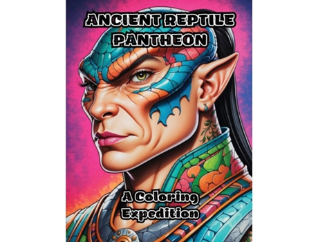 Livro Ancient Reptile Pantheon A Coloring Expedition de ColorZen (Inglês)