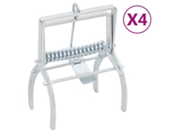 Vidaxl Armadilhas Para Toupeiras 4 Pcs Aço Galvanizado Prateado