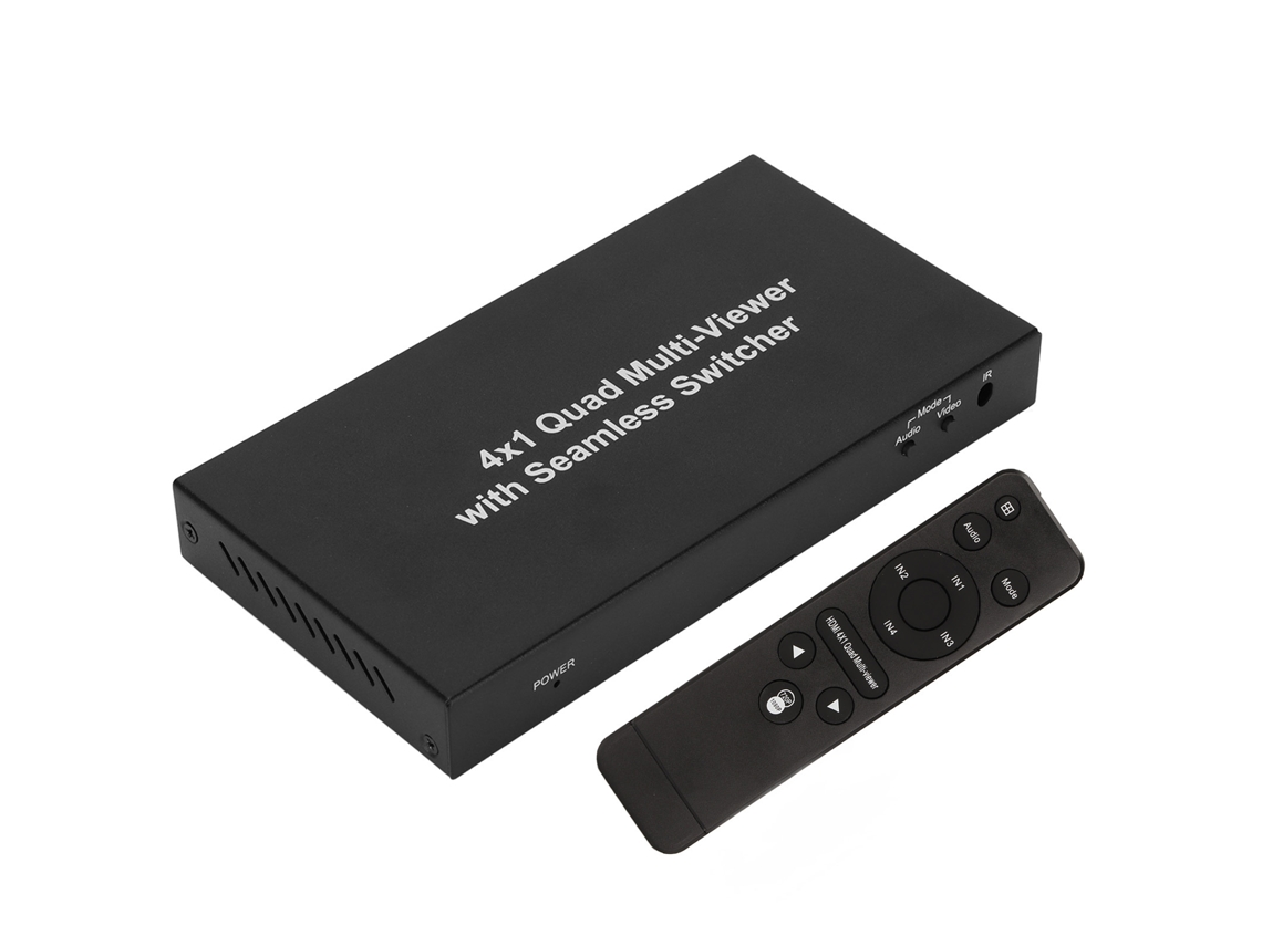 Divisor Mali de interface multimídia HDMI 4 em 1, com controle remoto, 1080p, plug US, transmissão rápida e estável