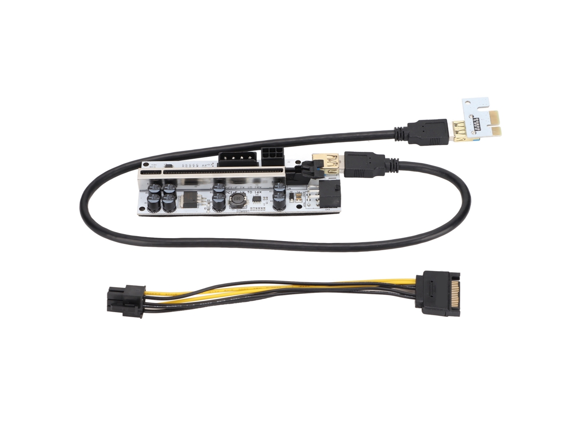 Placa Adaptadora Riser Pcie 1x Para 16x Riser De Gpu Com 8 Capacitores Excicon E Blindagem Multicamada