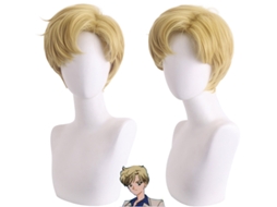 Peruca De Cosplay Haruka Tenoh | Cabelo Curto Loiro Claro, Estilo Autêntico Para Fãs De Sailor Moon