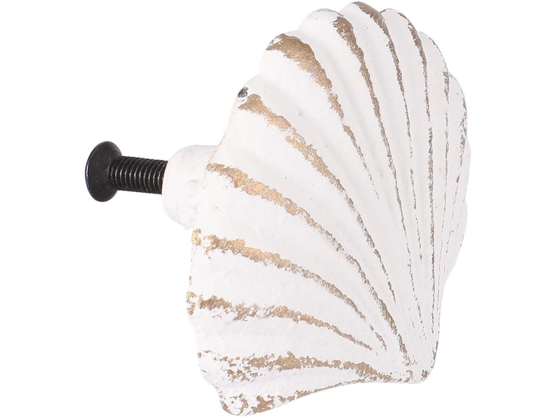 Puxador De Gaveta Nolitoy Em Ferro Fundido Branco, Estilo Mediterrâneo, Design Criativo E Funcional Para Móveis Armários