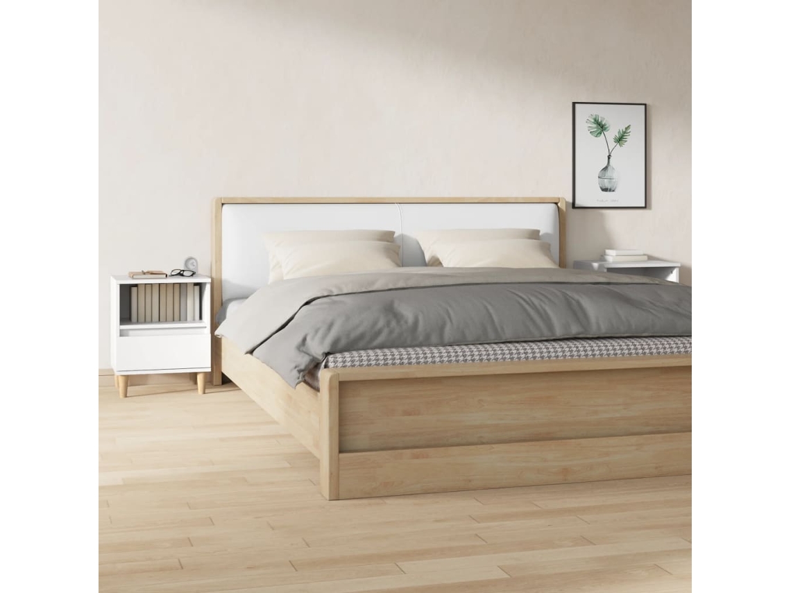 Vidaxl Mesas De Cabeceira 2 Pcs 40x35x50 Cm Branco