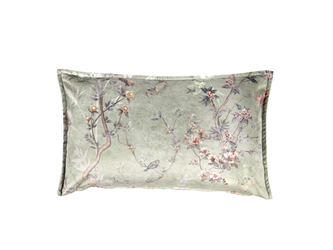 Cuscino Arredo 50x50 Fazzini In Velluto Stampato Verde Salvia