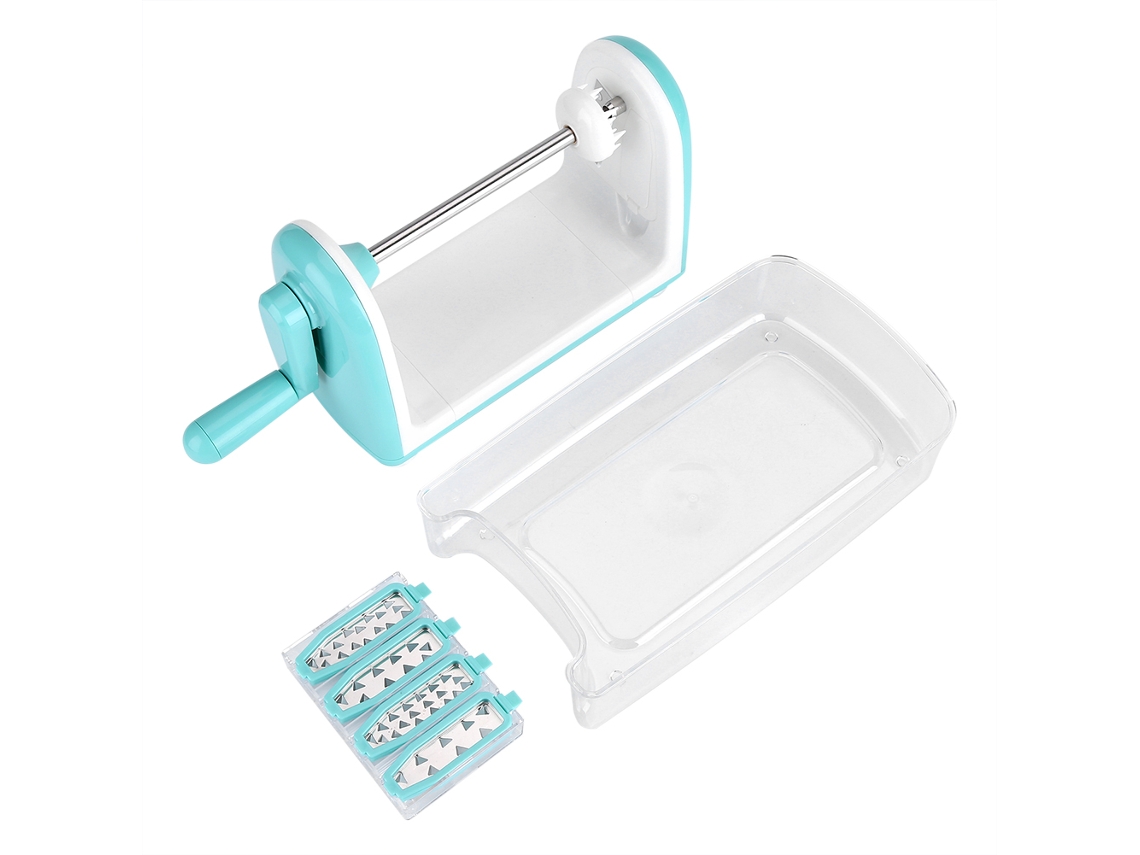 Cortador de legumes manual multifuncional com 5 lâminas de aço inoxidável para frutas e legumes