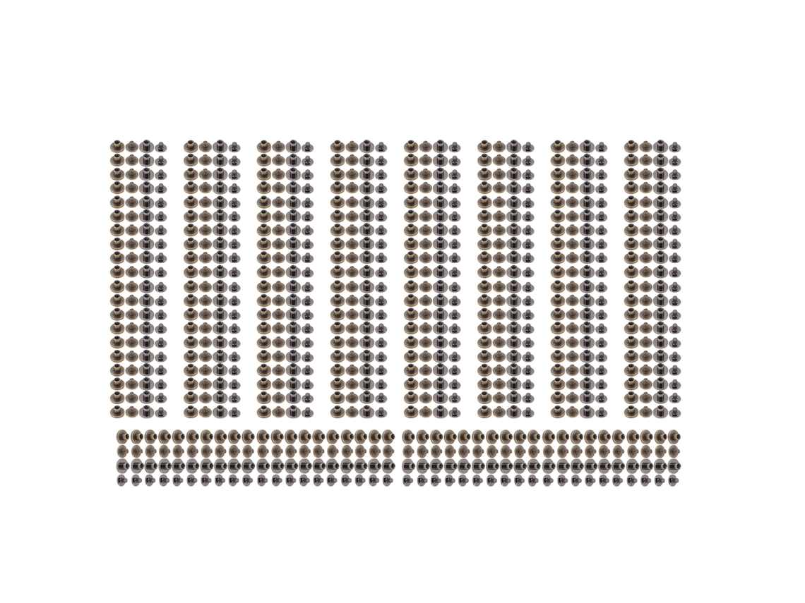 200 Parafusos Chicago 0.4x0.2in Bronze Prata Preto Rebites Couro Encadernação Bolsas