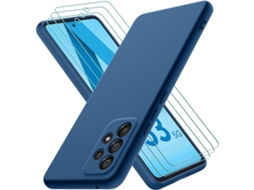 Capa Ultra Fina Interior Para Samsung Galaxy A53 5g Hongwe. Vidro Temperado Textura Macia Anti-choque Azul