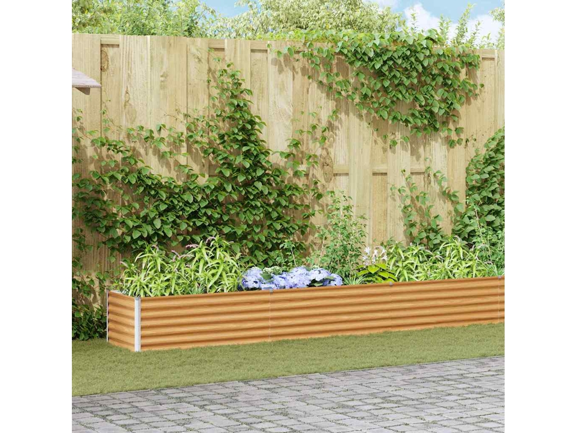 Vidaxl Canteiro De Jardim Elevado Marrom Claro 1164 X 50 X 36 Cm