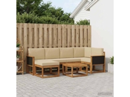 Vidaxl Conjunto De Sofás Para Exterior 7 Unid. Natural E Bege