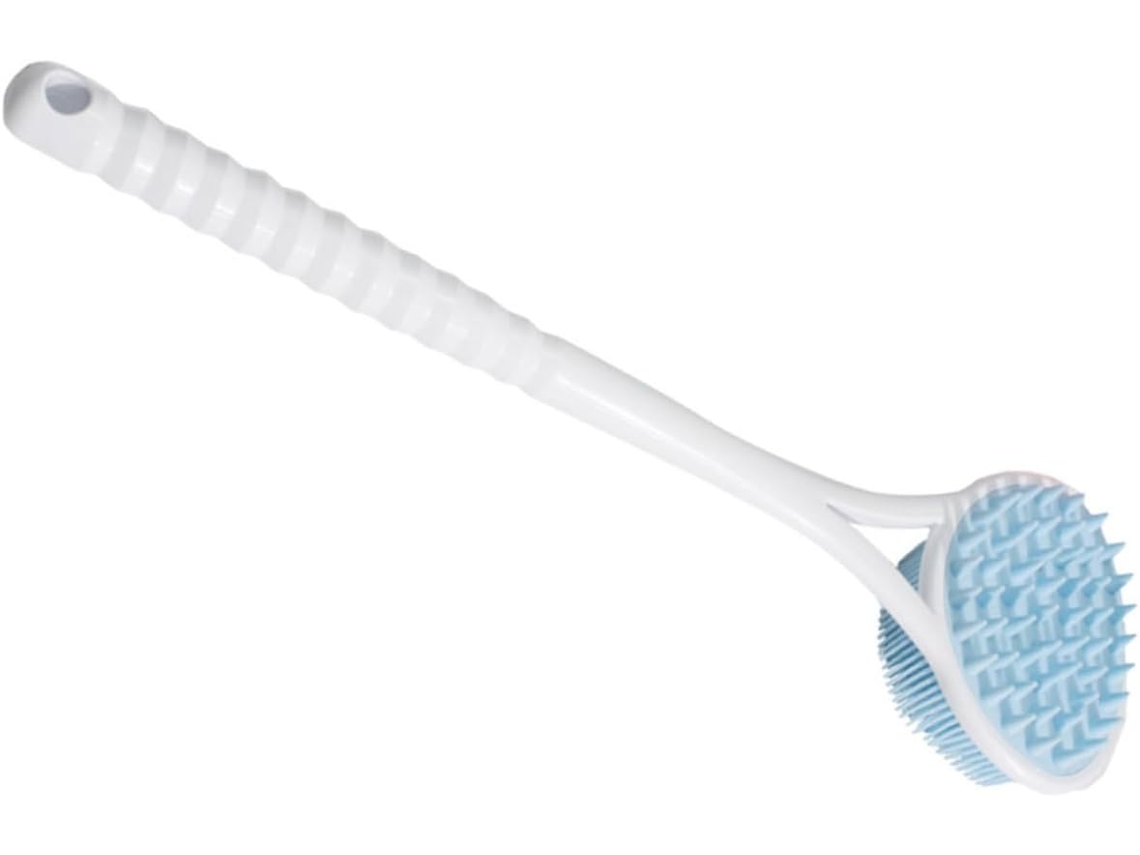 Escova De Banho Longa Com Cabo Silicone, Escova De Limpeza Corporal Esfoliante Multiuso, Portátil E Com Gancho, Adequada