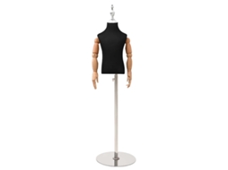 Vidaxl Mannequin Ajustável De 120-157 Cm Com Base Unisexo Pp Preto