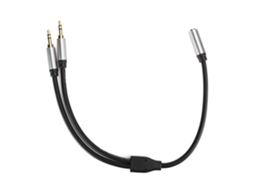 Aetheria cabo de Áudio Aux 3.5mm 1 Fêmea para 2 Machos Split 0.3m Conexão Estéreo Durável