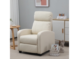 Poltrona De Massagem Reclinável Com 2 Zonas 8 Programas E 5 Níveis Intensidade 68x88x98 Cm Creme