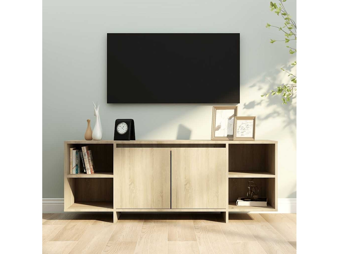 Vidaxl Móvel De Tv 130x35x50 Cm Aglomerado Cor Carvalho Sonoma