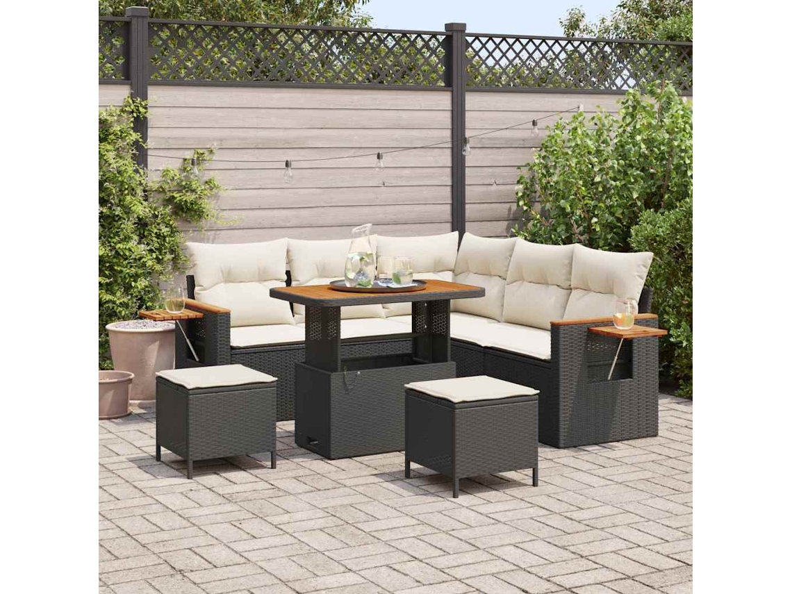 Vidaxl Conjunto De Sofá De Jardim 9 Unid. 8-número De Lugares
