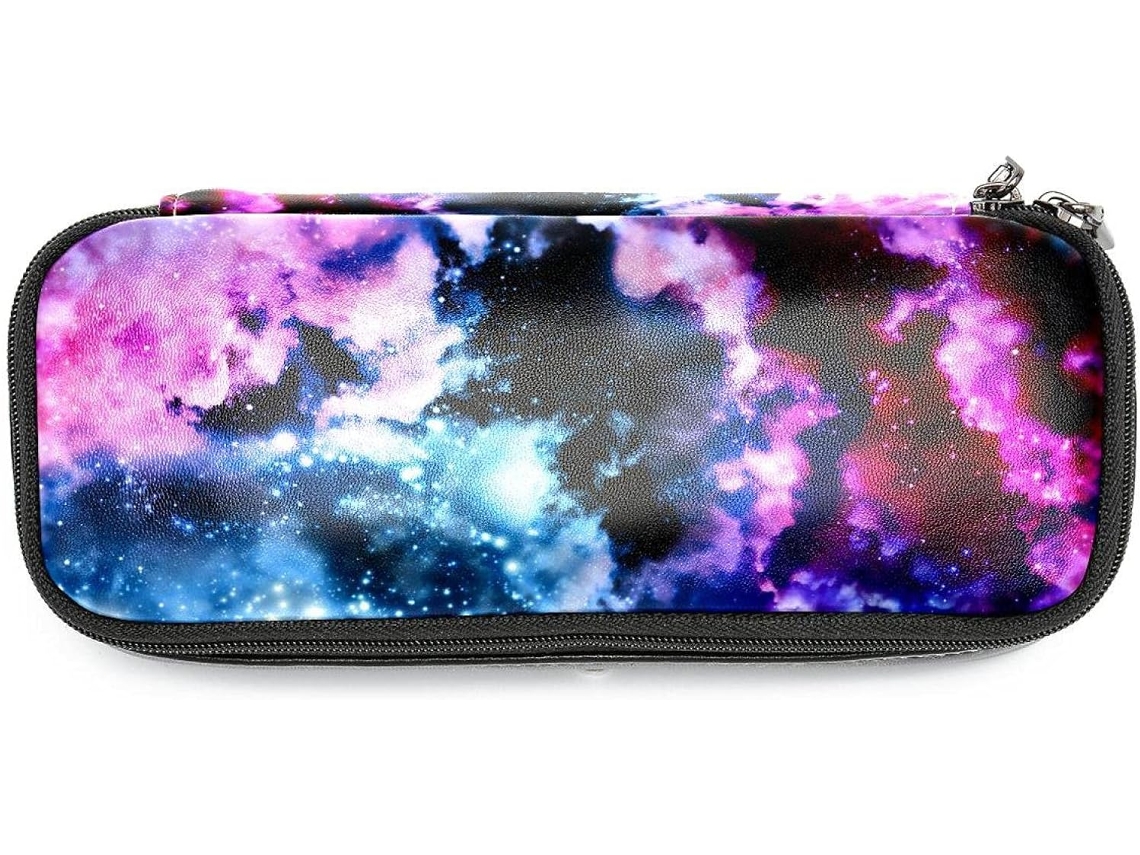 Estojo Grande Lápis De Cor Aquarela Com Estampa Nebulosa E Galáxia Estrelada, Ideal Escola, Escritório