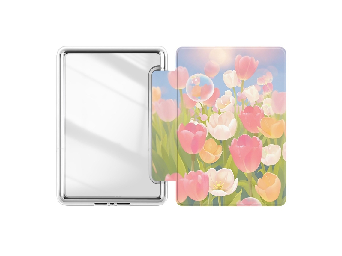 Elysve Capa Transparente Com Fixação Magnética Lateral Para Kobo Libra2 / Libra Colour 7 Polegadas Tulipas