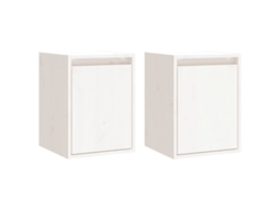 Conjunto de 2 Armários de Parede MAISON EXCLUSIVE em Pinho Maciço Branco (30x30x40 cm)