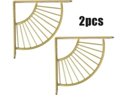 Prateleira De Parede Com Suporte Suporte De Aço Inoxidável Para Parede Suporte Triangular Flutuante Cozinha Quarto Escritório Dourado 20cm