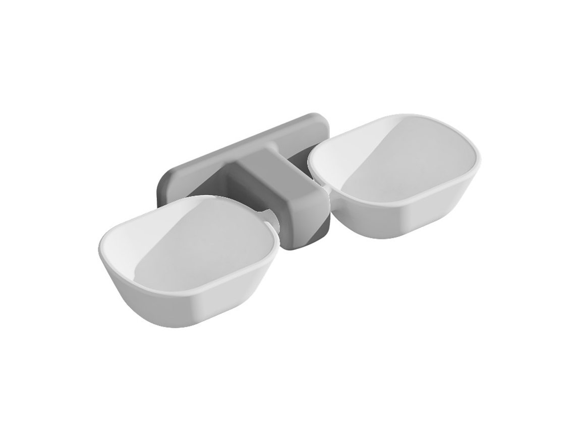 Tigela Dupla para Animais de Estimação, Montada na Parede com Suporte Elevado, para Cães e Gatos, Antiderrapante e À Prova de Derramamento AQUAFORGE