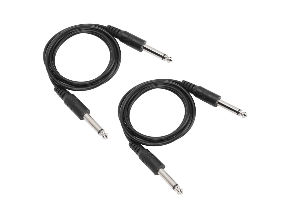 Cabo Mali de instrumento para guitarra 6.35mm 1m com conectores retos para guitarra elétrica baixo e mandolina elétrica