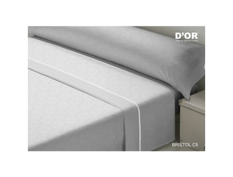 Conjunto De Lençol Dor Bristol Algodão Cinzento (180x200)