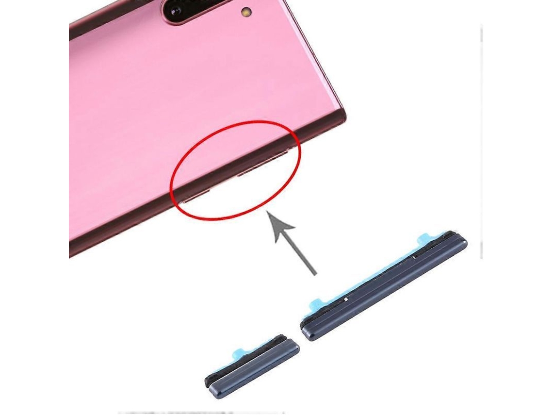 Botão liga/desliga e controle de volume para Samsung Galaxy Note10 preto