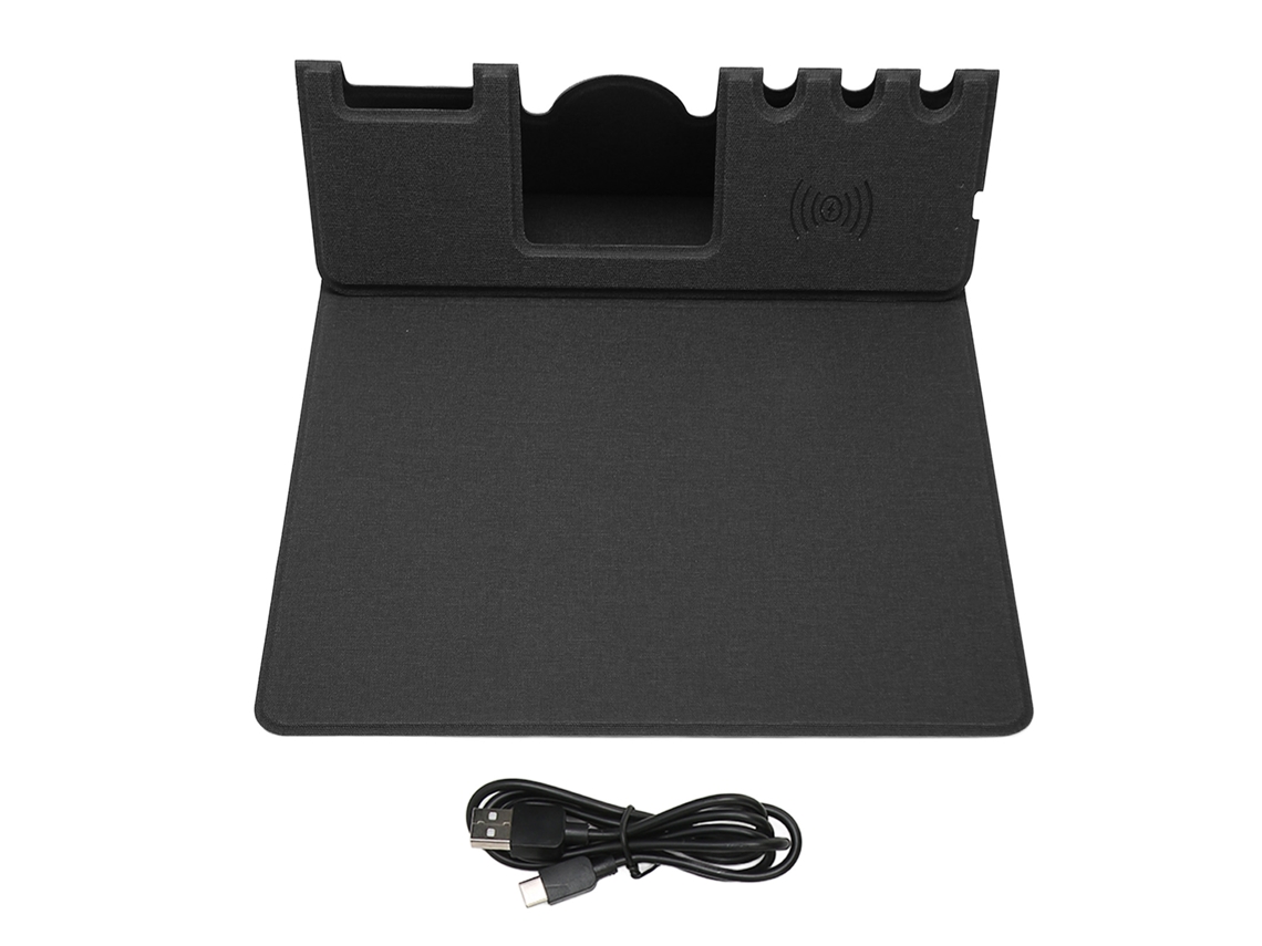 Alfombrilha de Ratón com Carregamento de 15 W, Suporte Ergonômico e Porta Lápis para Computador S/MARCA