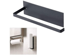 Suporte para Papel de Cozinha Nova Line, autoadesivo, sem furo, preto