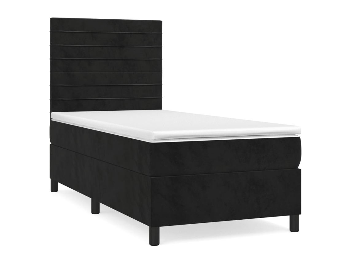 Cama com Molas/colchão 90x190 Cm Veludo Preto MAISON EXCLUSIVE