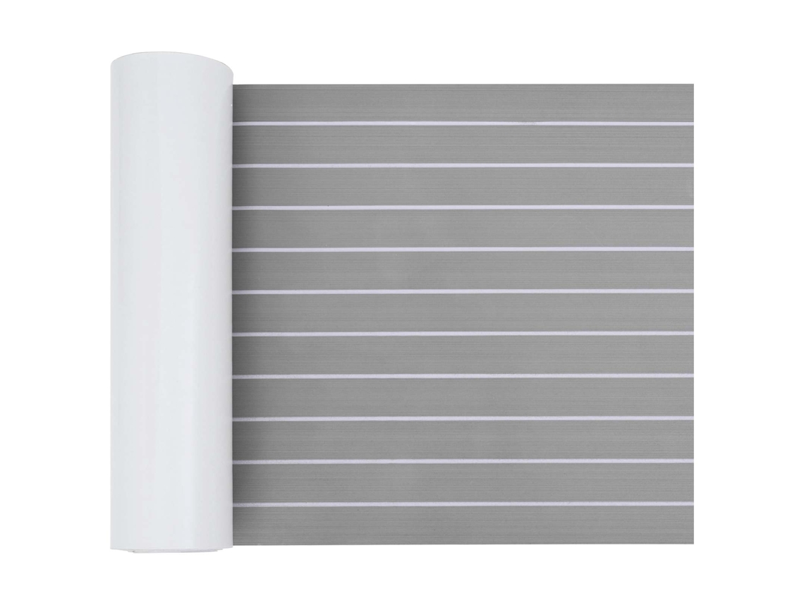 Vidaxl Tapete De Barco Riscas Cinza Claro E Branco 240 X 60 Cm Eva