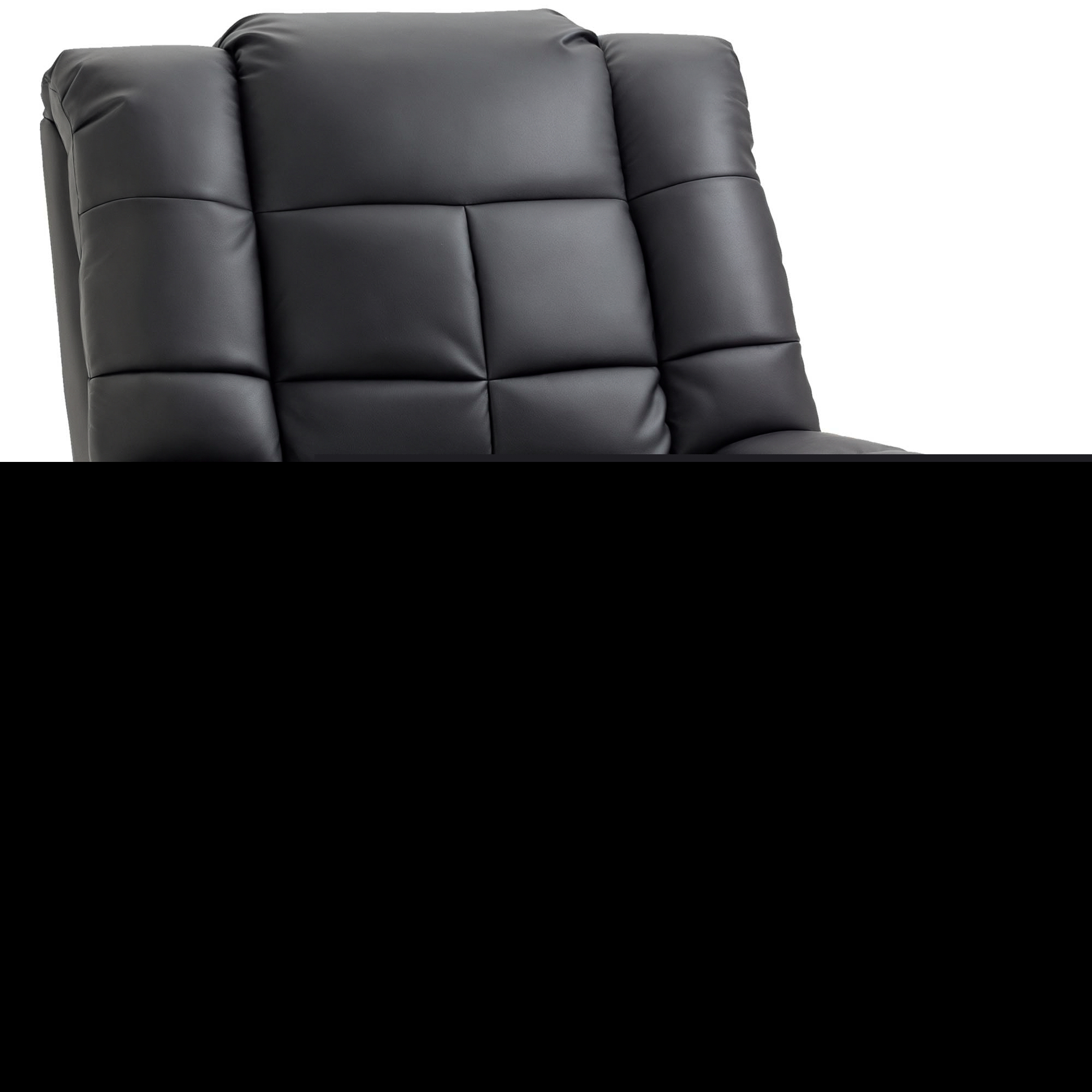 Poltrona De Massagem Reclinável Com 8 Pontos De Controle Remoto, Estofamento Em Pu, Apoio Para Os Pés, Bolso Lateral, Preta.