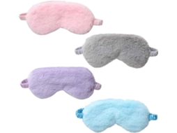 Conjunto de 4 Máscaras de Dormir de Pelúcia Macia para Crianças e Mulheres Adultas AQUAFORGE