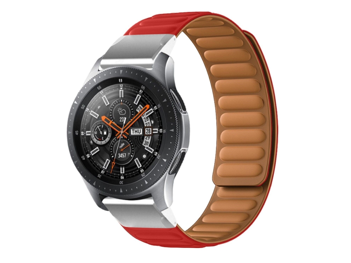 Pulseira Bracelete de elos magnéticos para Garmin Forerunner 745 Vermelho