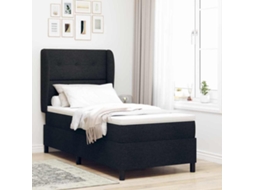 Vidaxl Cama Box com Cabeceira Preto 80 X 200 Cm Tecido
