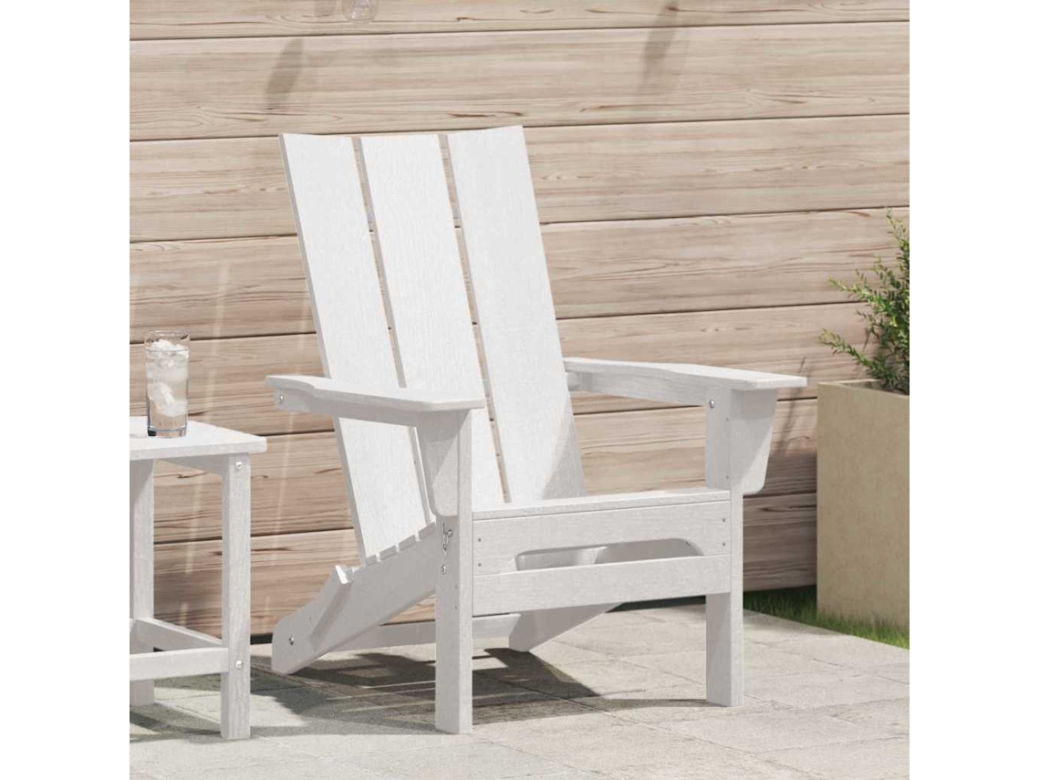 Vidaxl Cadeira Adirondack Dobrável Branco 80,5 X 74,5 X 92 Cm Hdpe