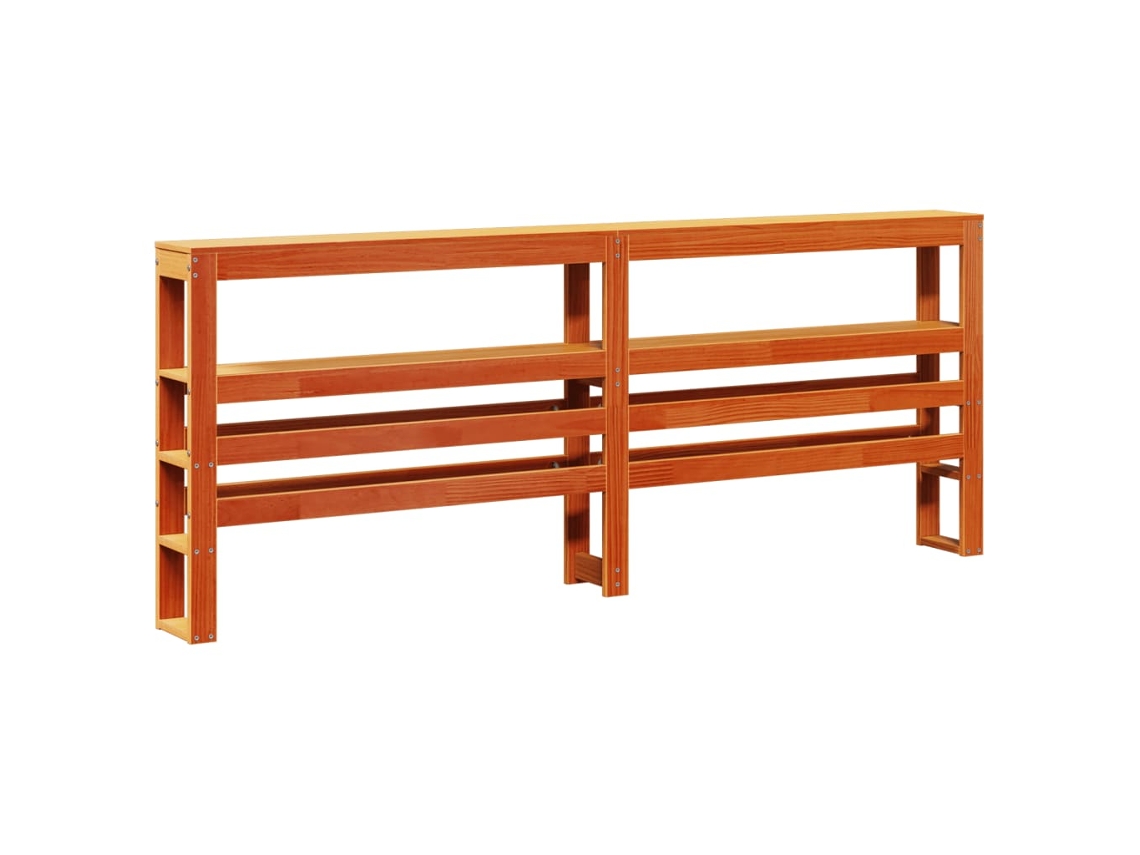 Cabeceira com Prateleiras 200 cm Pinho Maciço Castanho Mel MAISON EXCLUSIVE