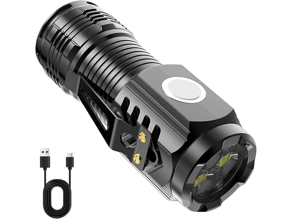 Mini Lanterna Tripla De Led Com Clipe Bolso, Super Brilhante,