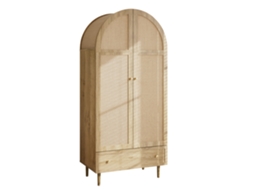 Armário de Roupas com Gavetas,portas de Madeira Revestidas em Linho,grande Espaço de Armazenamento,solução Moderna para o Quarto ORBITRA COMMERCE