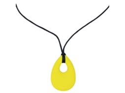 Primerox colar Mastigável para Bebê em Silicone Macio Pingente Lágrima Amarelo Brincadeira Sensorial