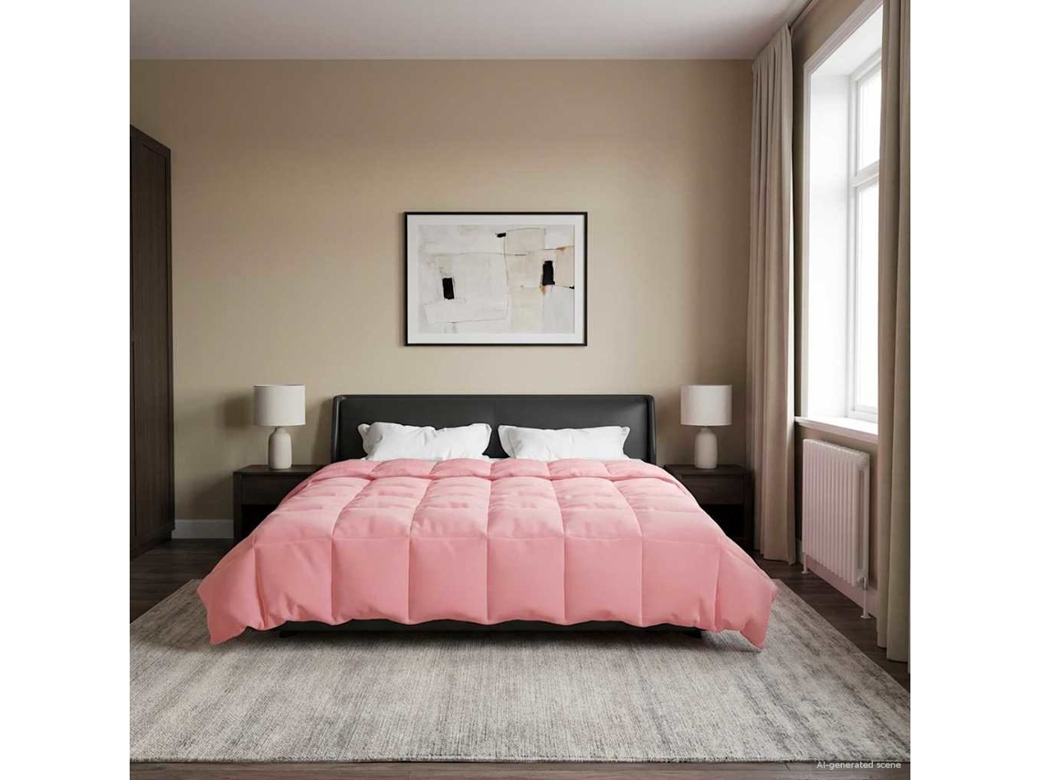 Vidaxl Edredom De Inverno 200 X 220 Cm Inverno Rosa Respirável