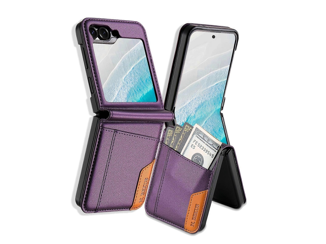 Capa De Celular De Couro Com Flip Magnético E Costura Rfid N.bekus P3