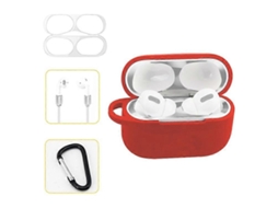 Capa de silicone para proteção de fones de ouvido AirPods Pro, sem necessidade de limpeza, com gancho e cordão antirriscos. GIECY