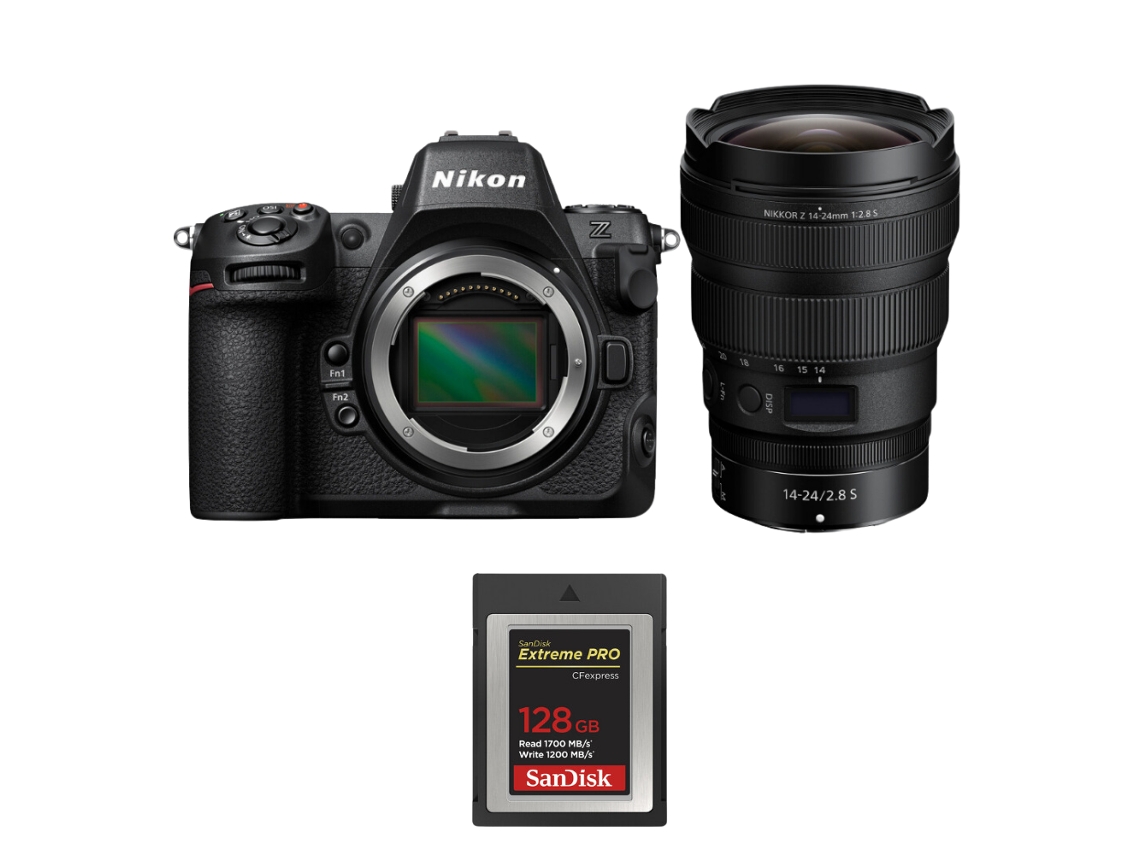 Z8 + Z 14 24mm F/2.8 S + 1 Sandisk 128gb Extreme Pro Cfexpress Type B Máquina Fotográfica Híbrida Full frame + Ebook Pricedirect NIKON