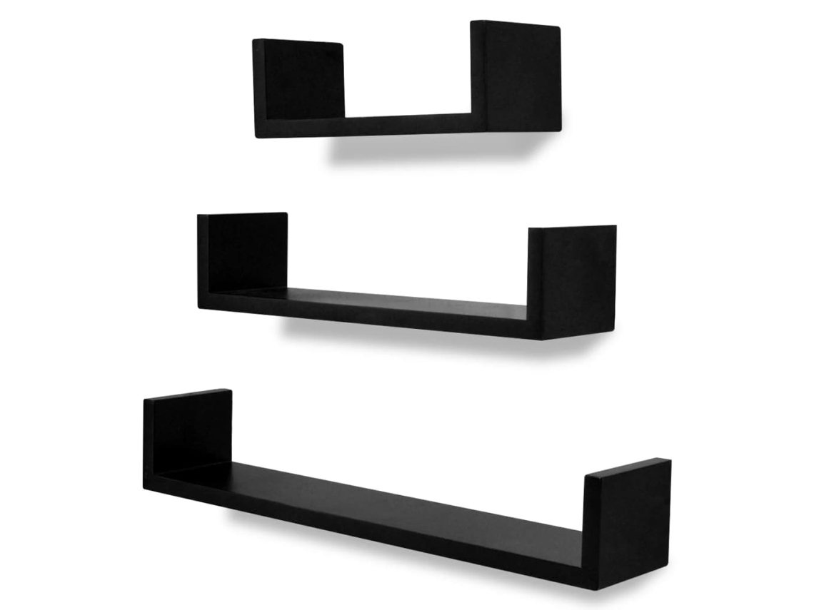 Wall Rack, Wall Racks Vidaxl Preto Mdf (n/a)