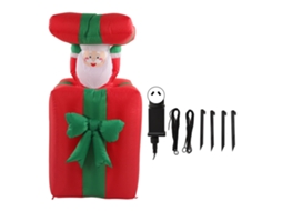 Laxiscreed Boneco De Natal Inflável Santa Com Luz E Caixa De Presente, 1.5m Para Exterior