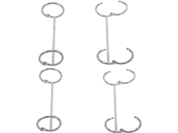 Conjunto De 4 Aneis Metálicos Para Pasta Ferro Com Fecho